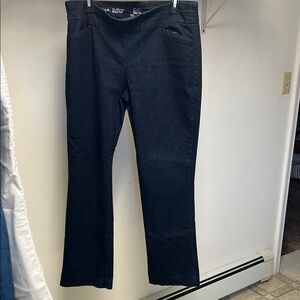 Dark Blue Straight-Leg Pants